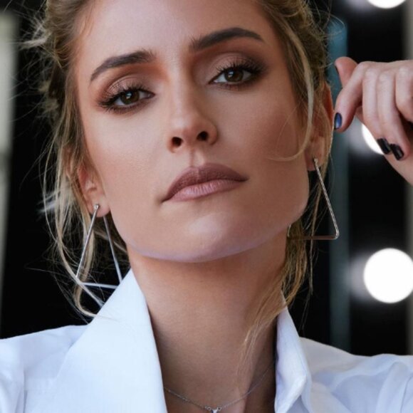 Uncommon James Chemistry Silver Triangle Hoop Earrings Retail Price $56.00 - Picture 2 of 5